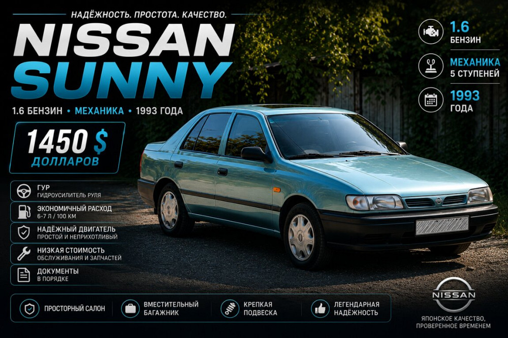 Nissan Sunny 1993 год Тирасполь Тирасполь - изображение 1